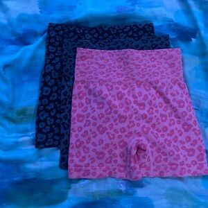3 set of cheetah print biker shorts